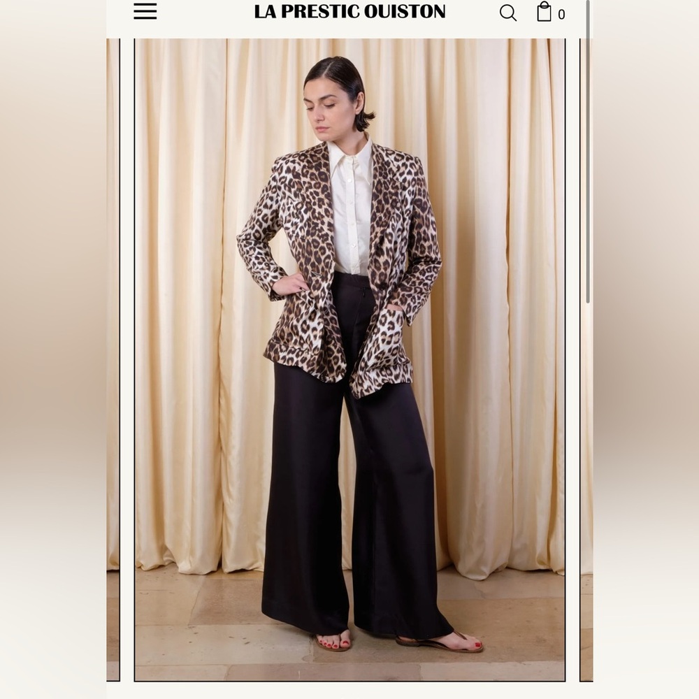 NWT Oversized silk leopard blazer, size L (la prestic Houston)